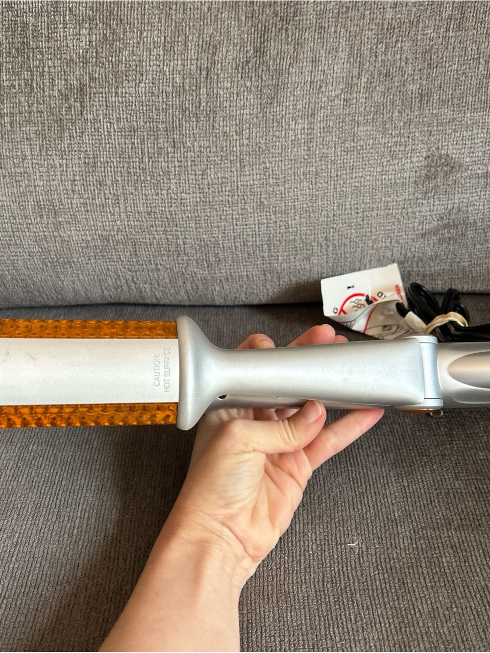 InStyler Original Rotating Hot Iron Brush 1.25" Barrel Silver Orange IS1001 - Picture 3 of 10